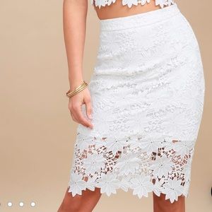 Lulus White Lace Skirt